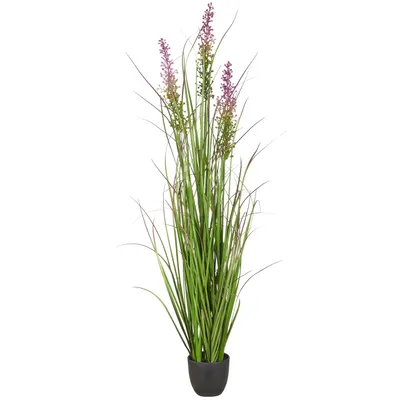 Produktbild von CREATIV green Kunstgras im Topf 100 cm lila im Kunststofftopf 11,5 x 10,5 cm Ziergras Dekopflanze