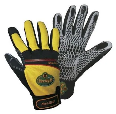 1 Paar FerdyF. Mechanics Handschuhe Non-Slip Gelb-Schwarz