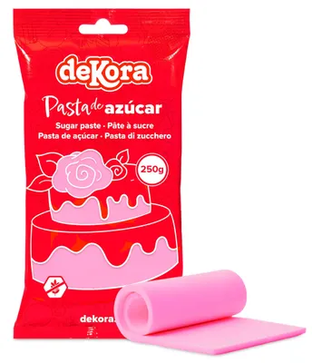 Immagine prodotto di dekora - Fondente rosa 250 g Per decorare torte, dolci e cupcake