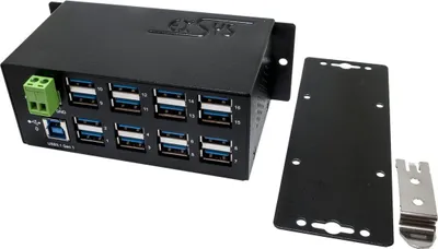 Zdjęcie produktu dla EXSYS EX-1113HMS, USB 3.2 Gen 1 (3.1 Gen 1) Type-B, USB 3.2 Gen 1 (3.1 Gen 1) Type-A, 5000 Mbit/s, Czarny, USB, 7 - 24 V