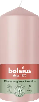 Imagen del producto de Vela Stumpenkerze de Bolsius, color rosa empolvado, tamaño 130/68