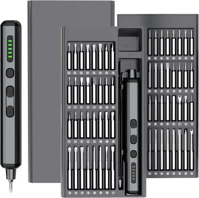 Produktbild von Elektro-Schraubendreher-Set, 68-in-1 Mini Elektroschrauber Set mit LED Licht, 5 Drehmomenteinstellungen, Präzisionsschraubendreher