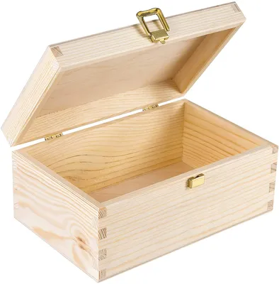 Produktbild von Creative Deco Holzkiste Holzbox mit Deckel | 21,5 x 13,8 x 10 cm | Holz-Schatulle Holz-Kästchen Schatz-Kiste Kiefer Unbehandelt