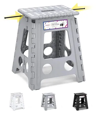 Produktbild von Klapphocker Trittleiter Hocker - 40 cm - PP-Kunststoff - Weiß - Klappbar und tragbar