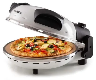Obrázek produktu pro Elektrická pec na pizzu Ariete "Pizza za 4 minuty" 0918/00, 1200 W, 32 cm, Až 400 °C, 5 úrovní, Kamenná deska, Nepřilnavý povrch, Bílá