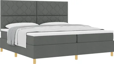 Obrázek produktu pro vidaXL Skříňová postel s matrací tmavě šedá 200 x 200 cm látka