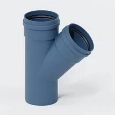 Immagine prodotto di POLOPLAST, raccordo a T, DN200/200, POLO-KAL NG, PP-MD, diametro 200 mm, 45°, blu, 1 pezzo.