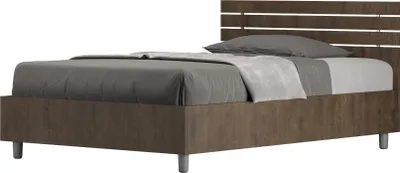 Immagine prodotto di ITYHOME - Letto una piazza e mezza senza rete 120x200 testata dritta con doghe noce Ankel