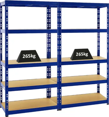 Produktbild von Mega Deal | 2x Schwerlastregal Tiger | HxBxT 180x90x45 cm |  Fachlast 265kg | Blau