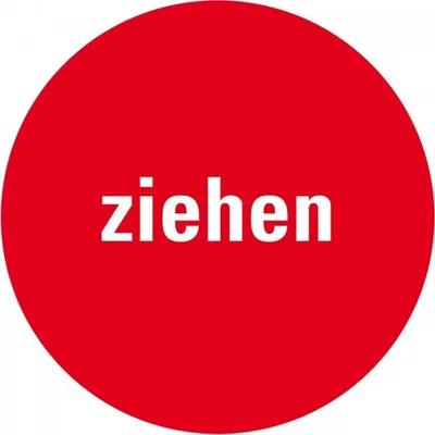 Produktbild von Dreifke® Aufkleber I Türhinweis Ziehen, verhindert Stoßverletzungen, rot, Fol...