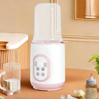 Produktbild von Flaschenwärmer Tragbar, Schneller Babyflaschenwärmer für Muttermilch oder Formel, intelligente Temperaturregelung und automatische Abschaltung, Rosa