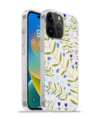 Produktbild von MuchoWow® Handyhülle Schutzhülle Hülle für Apple iPhone 14 Pro - Softcase Blume - Blätter - Blau Silikon Softcase Handy Hülle - Umschlag