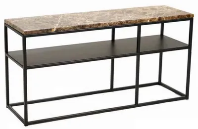 Obrázek produktu pro Casa Padrino konzola hnědá / černá 100 x 30 x v. 50 cm - Moderní kovový konzolový stolek s mramorovou deskou - Nábytek do obývacího pokoje - Kancelářský nábytek