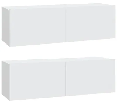 Produktbild von vidaXL TV-Wandschränke 2 Stk. Weiß 100x30x30 cm Holzwerkstoff