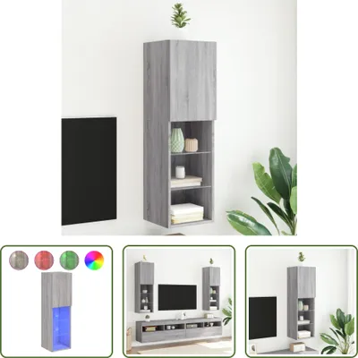 Produktbild von The Living Store TV-Schrank mit LED-Leuchten Grau Sonoma 30,5x30x102 cm