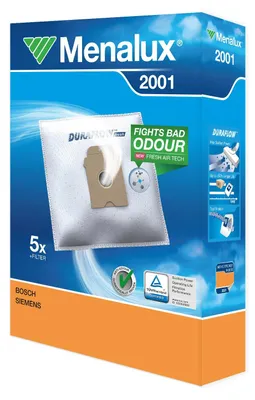 Staubsaugerbeutel Duraflow, 5 Stück + Mikrofilter, 3 L, TÜV-geprüft