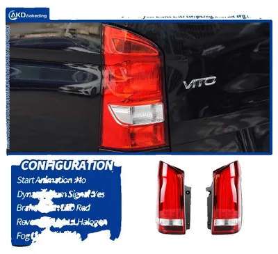 Immagine prodotto di Kit luci posteriori, componenti a LED, compatibile con Mercedes-Benz Vito W447 V250, ROSSO, NUOVO modello LED-a