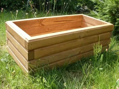 Produktbild von Hochwertiger Holz-Blumentopf, 60 cm, aus Eiche
