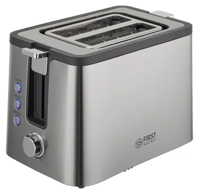 2-Scheiben Toaster 800 W, 6 Bräunungsstufen, Edelstahl, Krümelschublade