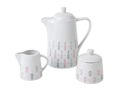 Immagine prodotto di set 5 pezzi Feather (teiera da 1000 ml, lattiera da 200 ml, zuccheriera da 250 ml)