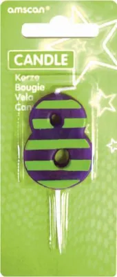 Produktbild von Geburtstagskerze farbig 7,6cm Zahl 8