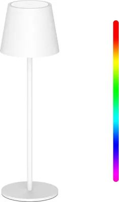 Produktbild von LAMON, Tischleuchte, Aluminium, Weiß, dimmbar, LED, Akku wiederaufladbar, wasserdicht, RGB, Outdoor, 13,5x13,5x40,6 cm, 990g, IP54