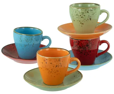 Obrázok produktu pre CreaTable, 22876, Nature Collection Mediterran, Espressotassen 8-tlg, Steinzeug