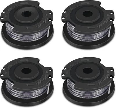 Produktbild von 4 Stück Rasentrimmer Ersatzspulen Kompatibel mit Bosch F016800569 F016800385, Ersatz Spule, Trimmerfaden mit Spulenkappen Set