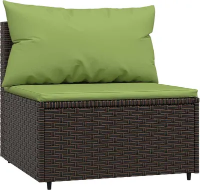 Obrázok produktu pre vidaXL Záhradné centrum Pohovka s vankúšom Brown Poly Rattan