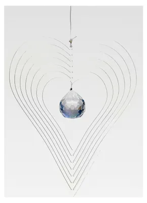 Produktbild von Windspiel HERZ, ca. 12 cm, silberfarben