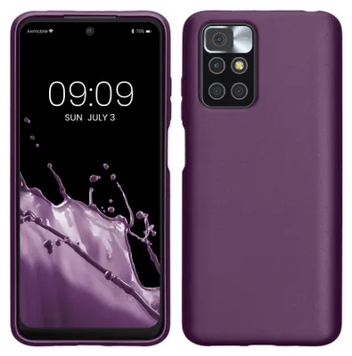 Produktbild von kwmobile Handyhülle für Xiaomi Redmi 10 (2021 / 2022) Hülle - Silikon Case metallisch schimmernd - Schutzhülle Cover - Metallic Lavendel