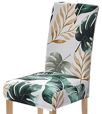 Produktbild von 1 Stück Stuhlhussen Elasthan - Monstera Blätter - Stuhlbezug Esszimmer - Passend für Henriksdal Harry Stühle