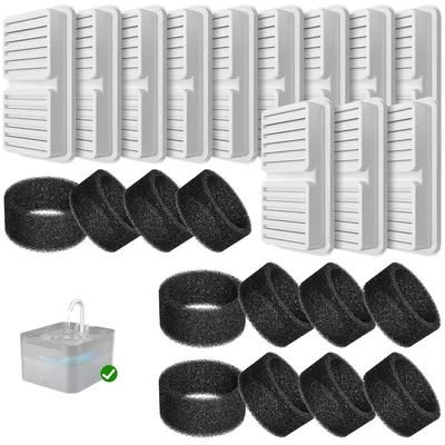 Produktbild von Ersatzfilter Trinkbrunnen Katzen Wasserspender Filter - 12 Filterpatronen - 12 Aktivkohlefilter - Für Katzentrinkbrunnen