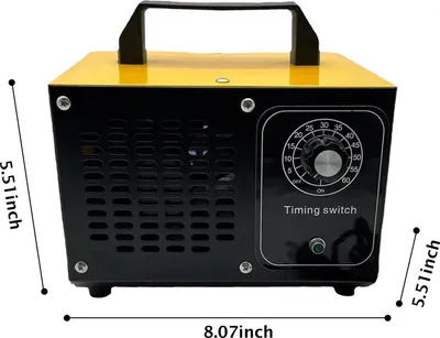 Produktbild von Ozongenerator 60 g/h - Luftreiniger - Für Haushalt und Industrie - Timer 0–60 min - 120 W 220–240 V - Entfernt Formaldehyd Rauch Tiergerüche - Tragbar - Gelb