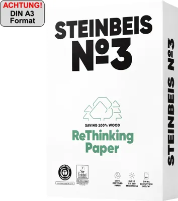 Produktbild von Steinbeis Kopierpapier No.3 ISO 90 K1601666080 B A3 500 Blatt Packung mit 5 Stück