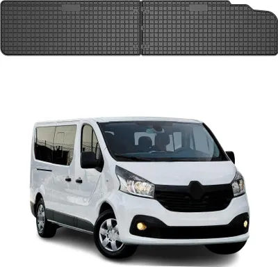 Image de Tapis de Sol pour Opel Vivaro II 2014-2019 Convient à 3ème rangée Noir