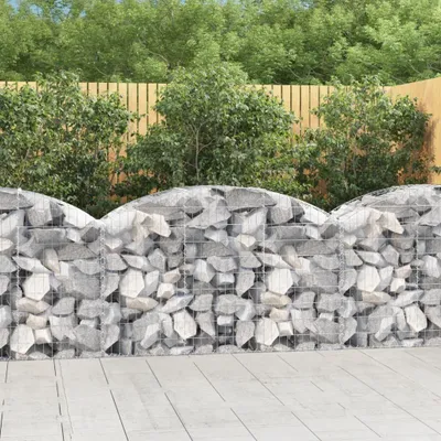 Image de vidaXL Gabion avec arc surélevé 150x50x80/100 cm Fer galvanisé