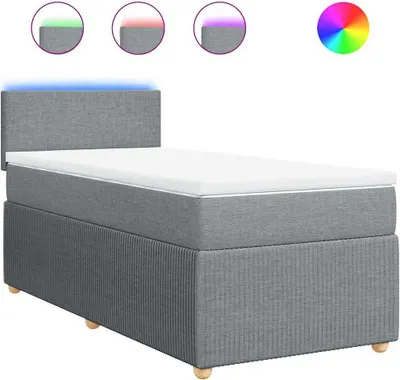Produktbild von vidaXL Boxspringbett mit Matratze Hellgrau 90x190 cm Stoff