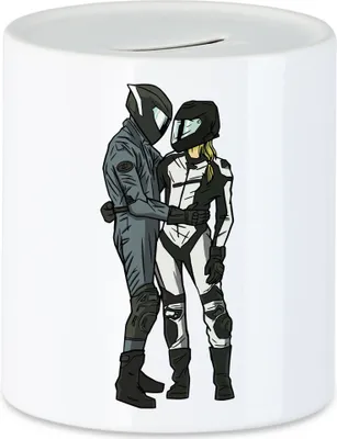 Produktbild von Biker Love Spardose Motorradfahrer Motorradfahrerin Liebespaar Verliebt Romantisch Schatz Lieblingsmensch Liebe