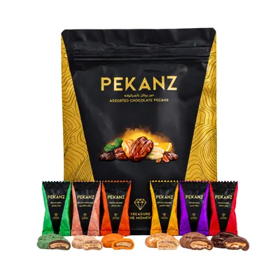 Produktbild von PEKANZ Geröstete Pekannüsse mit gemischter Schokolade, einzeln verpackt, 400 g