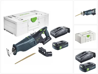 Zdjęcie produktu dla Festool RSC 18 EB-Basic akumulatorowa pilarka szablasta 18 V bezszczotkowa + 1x akumulator 3,0 Ah + ładowarka + Systainer
