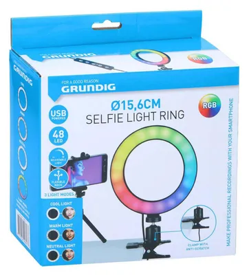 Produktbild von Grundig Selfie-Lichtring 48 LED – 15,6 cm