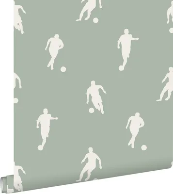 Zdjęcie produktu dla ESTAhome Tapeta piłkarze popielatej miętowej zieleni 53 cm x 10.05 m