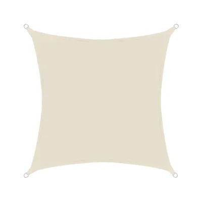 Produktbild von Sonnensegel 5x5m quadratisch Creme - luftdurchlässig - Keine Mittelnaht - verstärkte Nähte am R4nd 4 Ösen - 4 Befestigungsseile - Creme