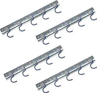 Produktbild von ONVAYA Geräteleiste 50 cm Stahl | 4x Gerätehalter | Wandhalterung | Ordnungsleiste | Aufbewahrung | Werkzeughalter | S Haken