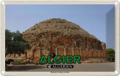 Image de vianmo Plaque en tôle 12x18 cm Algier Algerien Römisches Grabmal