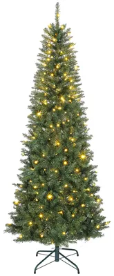 Produktbild von Kš¹nstlicher Weihnachtsbaum, 210 cm hoch, schlanker Baum mit 350 Lichtern, 1273 Zweigen, faltbarer Metallst?nder, grš¹n