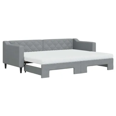 Imagen del producto de Sofá cama nido con colchón tela gris claro 80x200 cm