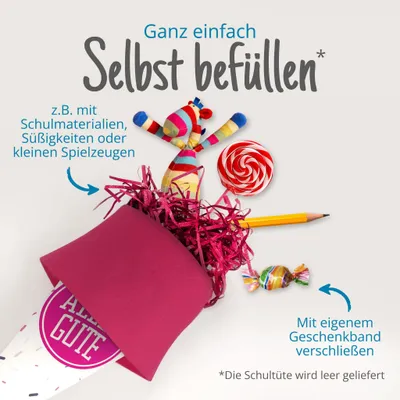 Produktbild von itenga Geschwister Schultüte 35cm Muster Memphis ALLES GUTE Geschenkverpackung