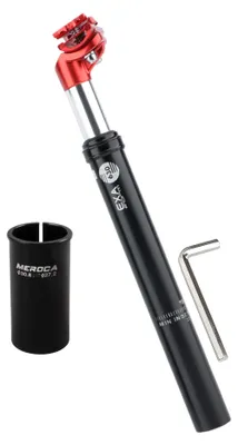 Productafbeelding van Aluminiumen zadelpen met vering, 350 mm lang, diameter 27,2/30,9/31,6 mm, geschikt voor fietsen